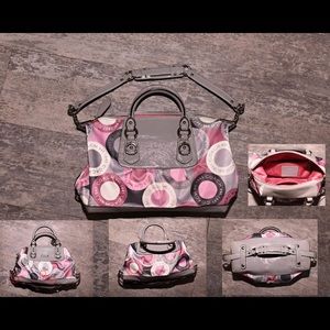 Pink & grey coach purse